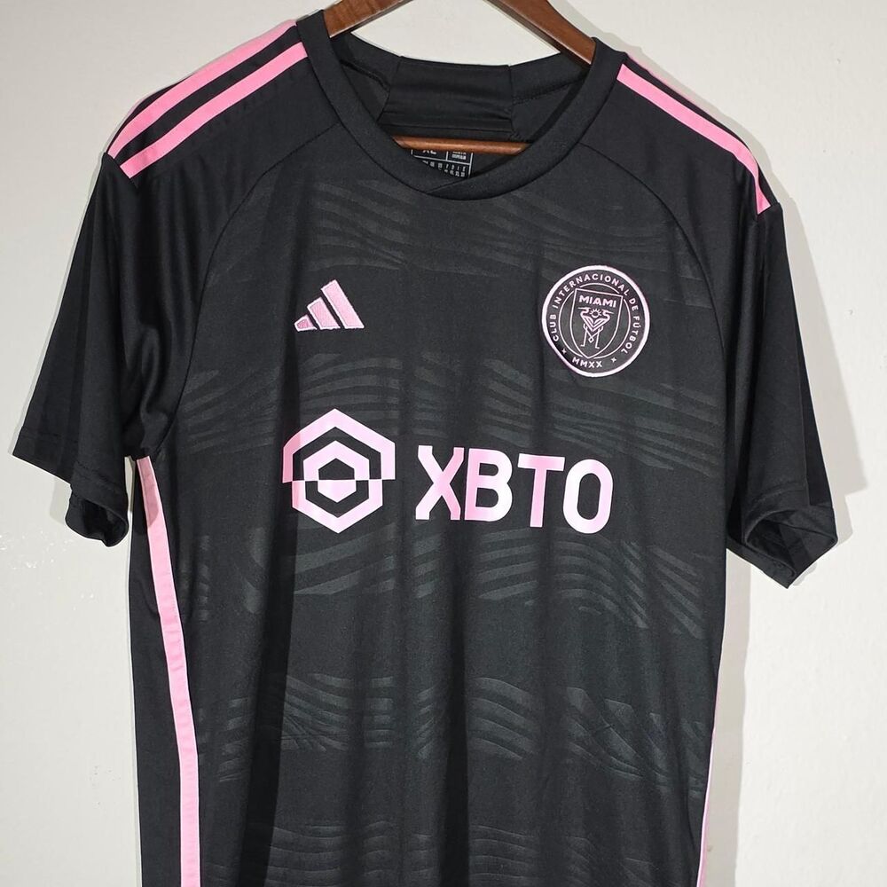 adidas lionel messi inter miami jersey men’s black short sleeve size XL